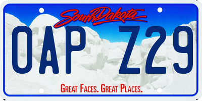 SD license plate 0APZ29