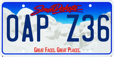 SD license plate 0APZ36
