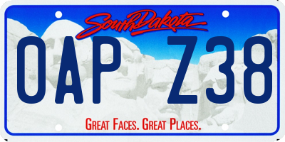SD license plate 0APZ38