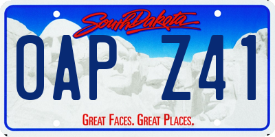 SD license plate 0APZ41