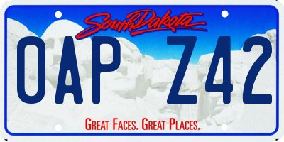 SD license plate 0APZ42