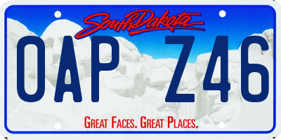 SD license plate 0APZ46