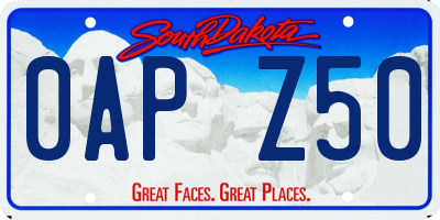 SD license plate 0APZ50