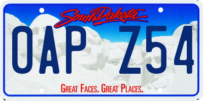SD license plate 0APZ54