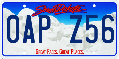 SD license plate 0APZ56
