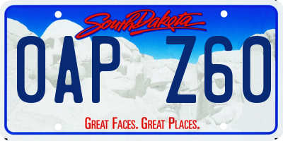 SD license plate 0APZ60
