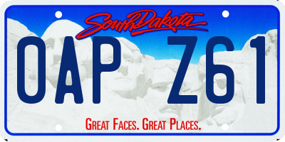 SD license plate 0APZ61