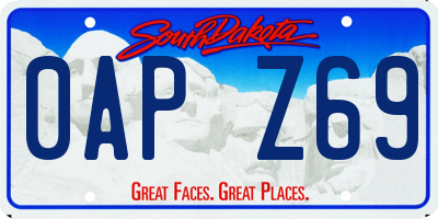 SD license plate 0APZ69