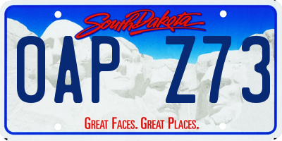 SD license plate 0APZ73