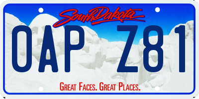 SD license plate 0APZ81