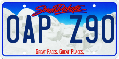 SD license plate 0APZ90