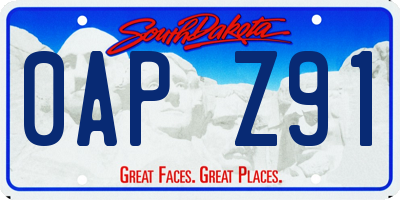 SD license plate 0APZ91