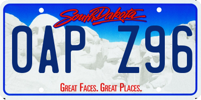 SD license plate 0APZ96