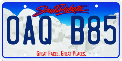 SD license plate 0AQB85