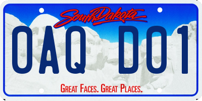 SD license plate 0AQD01