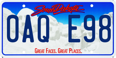 SD license plate 0AQE98