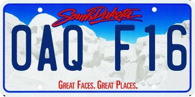 SD license plate 0AQF16