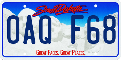 SD license plate 0AQF68