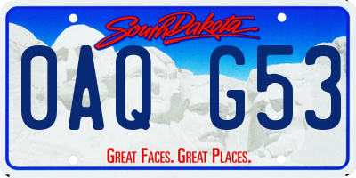 SD license plate 0AQG53