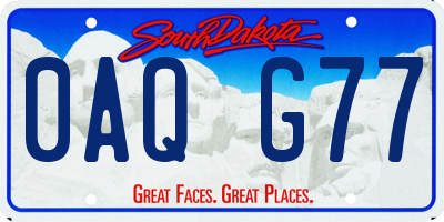 SD license plate 0AQG77