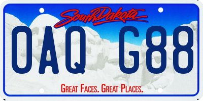 SD license plate 0AQG88