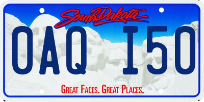 SD license plate 0AQI50