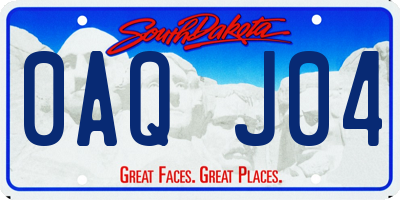 SD license plate 0AQJ04