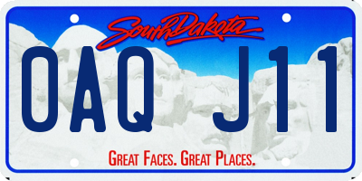 SD license plate 0AQJ11