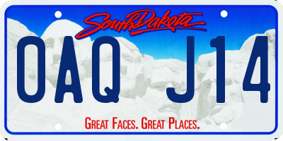 SD license plate 0AQJ14