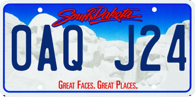 SD license plate 0AQJ24