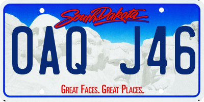 SD license plate 0AQJ46