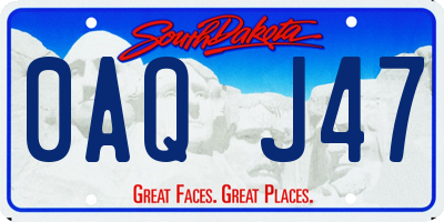 SD license plate 0AQJ47