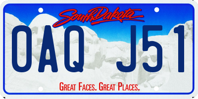 SD license plate 0AQJ51