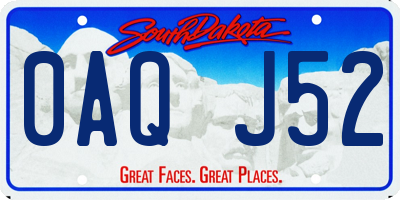 SD license plate 0AQJ52