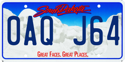 SD license plate 0AQJ64