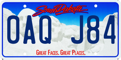 SD license plate 0AQJ84
