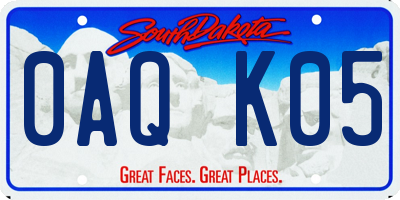 SD license plate 0AQK05