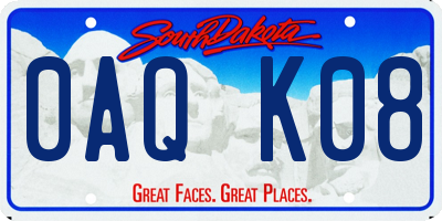 SD license plate 0AQK08