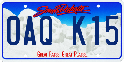 SD license plate 0AQK15