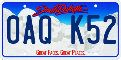 SD license plate 0AQK52