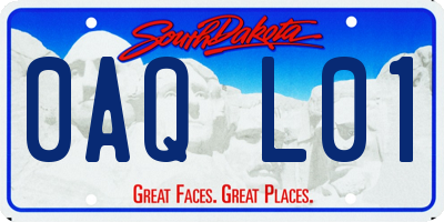 SD license plate 0AQL01