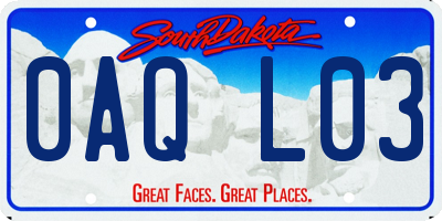 SD license plate 0AQL03