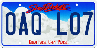 SD license plate 0AQL07