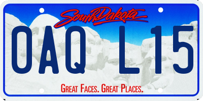 SD license plate 0AQL15