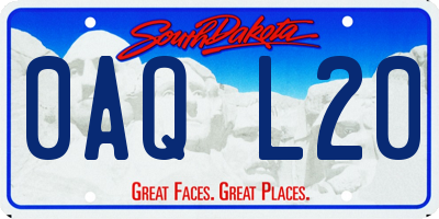 SD license plate 0AQL20