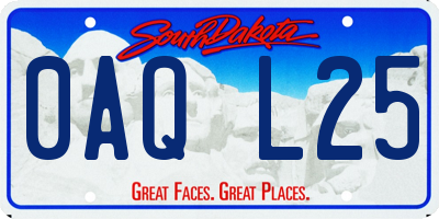 SD license plate 0AQL25