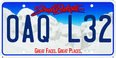 SD license plate 0AQL32