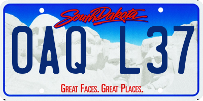 SD license plate 0AQL37