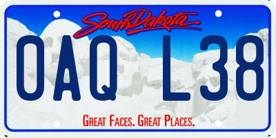 SD license plate 0AQL38