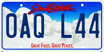 SD license plate 0AQL44